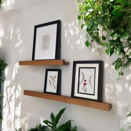 PÓŁKI dębowe na zdjęcia i obrazy – komplet 40 i 60 cm, listwy na ścianę, lity dąb