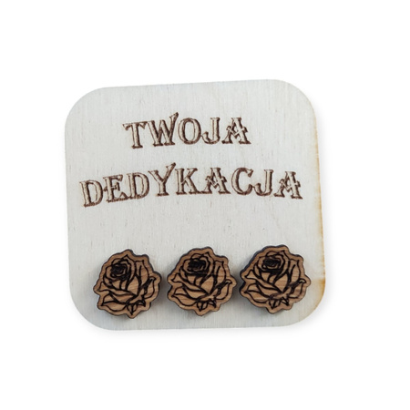 KOLCZYKI róże drewniane – lekkie sztyfty