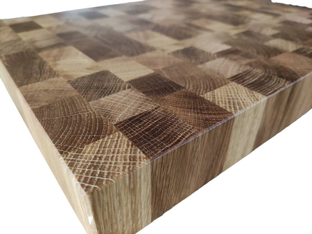 Deska do krojenia dębowa profesjonalna 30 × 40 × 4 cm – gruba i trwała