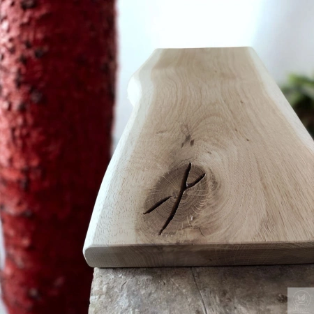 PÓŁKA dębowa na ścianę 40 cm – z naturalną krawędzią, lity dąb