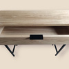 KONSOLA dębowa z szufladą 80 cm – loft, czarny stelaż