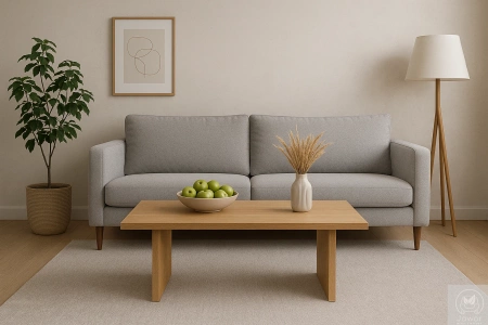 STOLIK kawowy dębowy do salonu – lity dąb, nowoczesny 90×50 cm