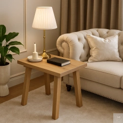 STOLIK kawowy dębowy pomocnik – mały pomocnik przy sofie z litego dębu 50×28 cm