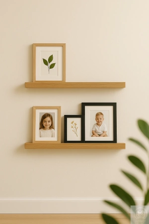 PÓŁKI dębowe na zdjęcia i obrazy – komplet 40 i 60 cm, listwy na ścianę, lity dąb