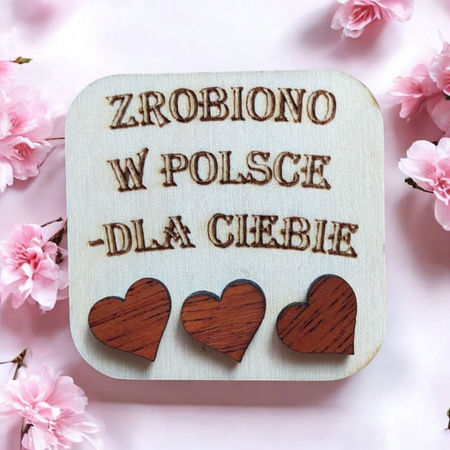 KOLCZYKI serca drewniane – mahoń, lekkie i naturalne