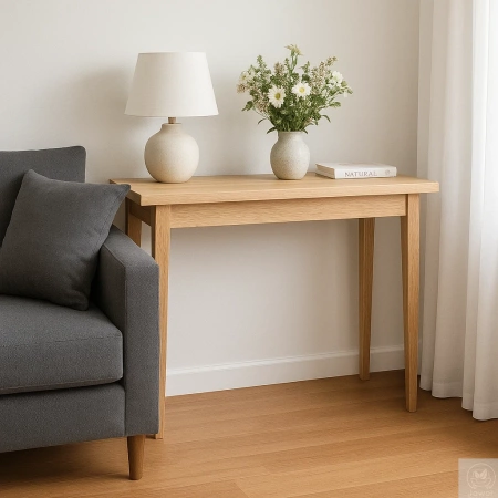 KONSOLA dębowa wąska 90 cm – do przedpokoju, minimalistyczna