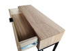 KONSOLA dębowa z szufladą 80 cm – loft, czarny stelaż