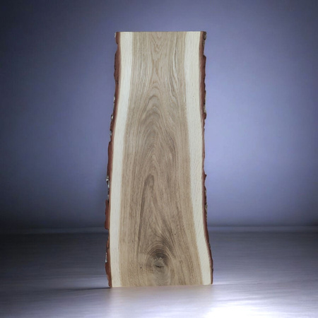 PODOBRAZIE dębowe – deska malarska z korą, nieregularny kształt, 63x15-24x2,7 cm