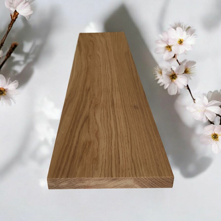 PÓŁKA dębowa wisząca prosta i klasyczna 50–120 cm, lite drewno