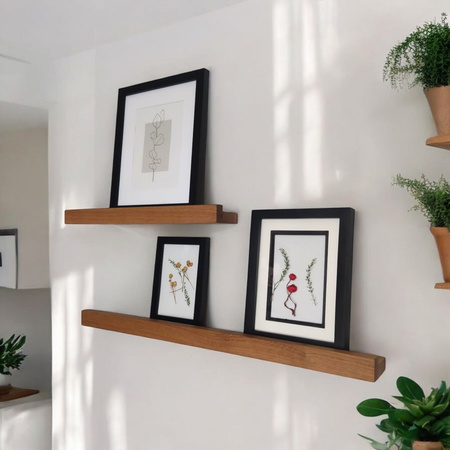 Półki dębowe na zdjęcia i obrazy 40 i 60 cm - komplet