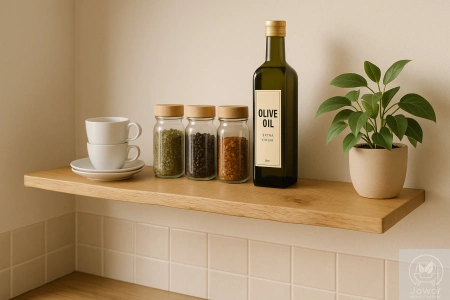 Półka dębowa na ścianę 100 cm – naturalna krawędź, lite drewno