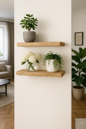 PÓŁKA dębowa na ścianę 100 cm – 4 cm, z jednego kawałka litego dębu