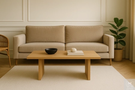 STOLIK kawowy dębowy do salonu – lity dąb, nowoczesny 90×50 cm