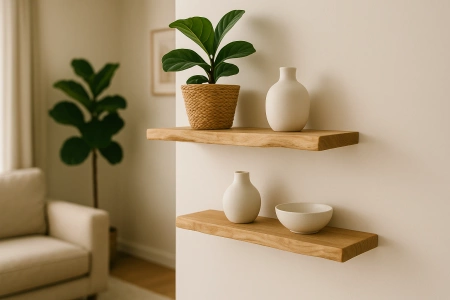 PÓŁKA dębowa 4 cm na ścianę (40–100 cm) – lity dąb