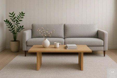 STOLIK kawowy dębowy do salonu – lity dąb, nowoczesny 90×50 cm