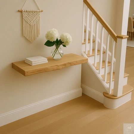 KONSOLA dębowa na ścianę 80-100 cm – wisząca