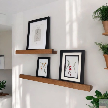 PÓŁKI dębowe na zdjęcia i obrazy – komplet 40 i 60 cm, listwy na ścianę, lity dąb