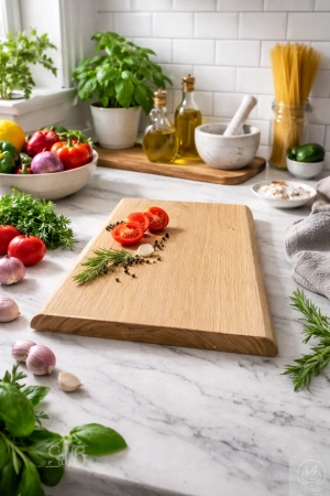 DESKA do krojenia dębowa z jednego kawałka drewna – olejowana 19–27 cm