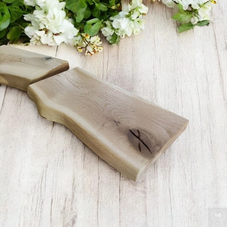 PÓŁKA dębowa na ścianę 40 cm – z naturalną krawędzią, lity dąb