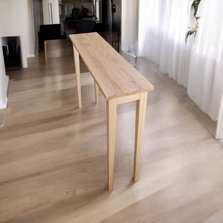 KONSOLA dębowa wąska 100 cm – na wymiar (głębokość do wyboru)