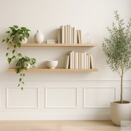 PÓŁKA dębowa na ścianę – prosta i klasyczna, lity dąb, 50–120 cm