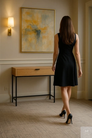 KONSOLA dębowa z szufladą – loft, czarny stelaż, 80–100 cm