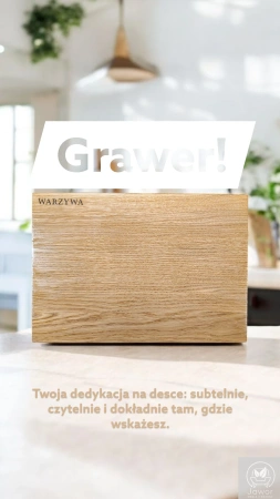 DESKA do krojenia dębowa z jednego kawałka drewna – olejowana 19–27 cm