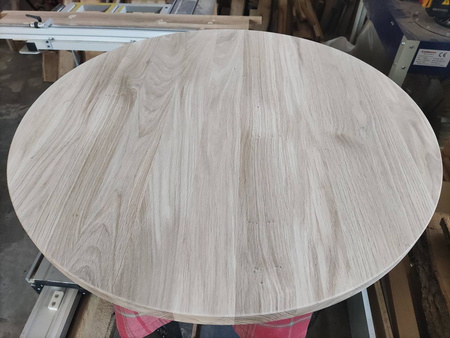 KOMPLET stolików kawowych dębowych okrągłych – nowoczesny zestaw 2w1 na metalowym stelażu