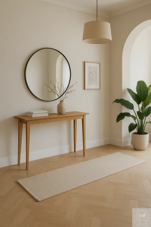 KONSOLA dębowa wąska 100 cm – na wymiar (głębokość do wyboru)