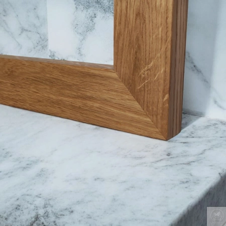 PÓŁKA dekoracyjna na ścianę z ramą dębową – designerska, ręcznie wykonana