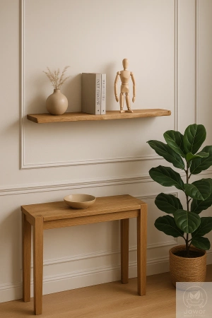 PÓŁKA dębowa na ścianę – naturalna krawędź, z jednej deski, 50–100 cm