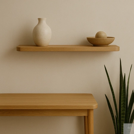 PÓŁKA dębowa na ścianę 10 cm – cienka, minimalistyczna z litego dębu 50–100 cm