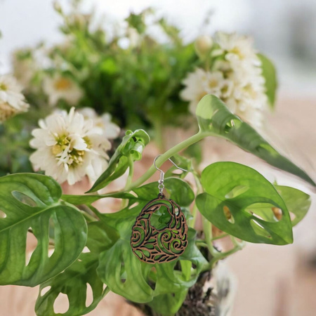 KOLCZYKI ażurowe drewniane – wiszące, ultralekkie