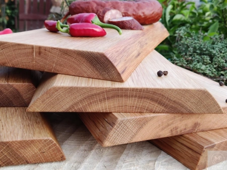 DESKA do krojenia dębowa z jednego kawałka drewna – olejowana 19–27 cm