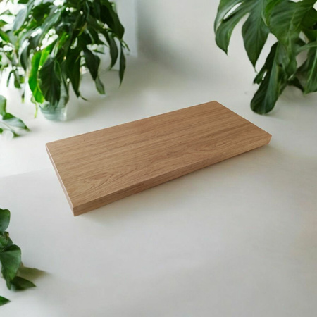 PÓŁKA dębowa na ścianę – prosta i klasyczna, lity dąb, 50–120 cm