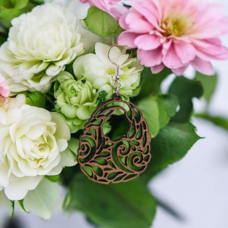 KOLCZYKI ażurowe drewniane – wiszące, ultralekkie