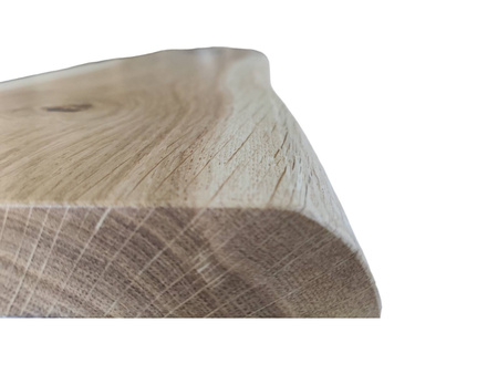Półka dębowa na ścianę 100 cm – naturalna krawędź, lite drewno