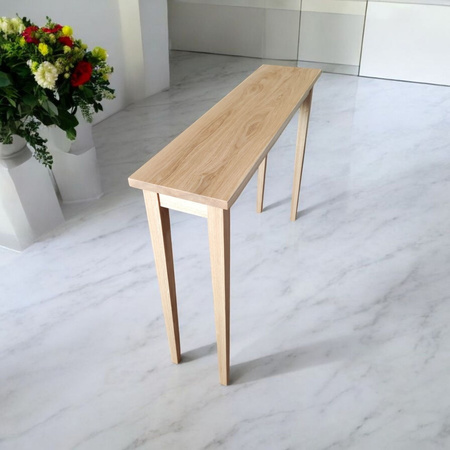 KONSOLA dębowa wąska 100 cm – na wymiar (głębokość do wyboru)