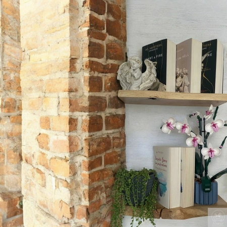 PÓŁKA dębowa na ścianę 40 cm – z naturalną krawędzią, lity dąb