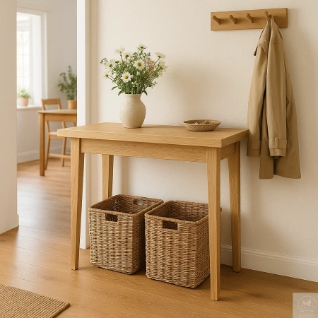 KONSOLA dębowa wąska 90 cm – do przedpokoju, minimalistyczna