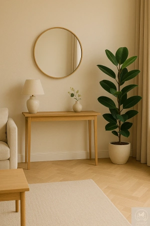 KONSOLA dębowa wąska 90 cm – do przedpokoju, minimalistyczna