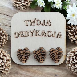 KOLCZYKI monstery drewniane – lekkie sztyfty