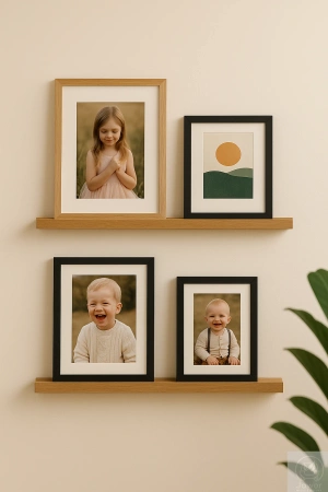 PÓŁKI dębowe na zdjęcia i obrazy – komplet 40 i 60 cm, listwy na ścianę, lity dąb