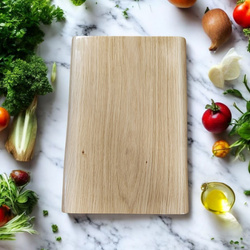 Deska do krojenia dębowa z jednego kawałka drewna 40 × 25 cm – szeroka, naturalny kształt