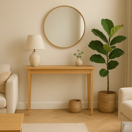 KONSOLA dębowa wąska 90 cm – do przedpokoju, minimalistyczna