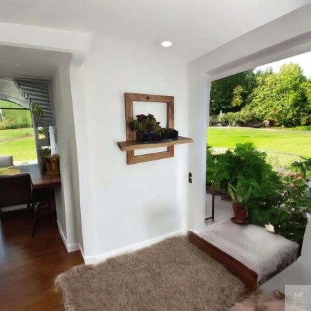 PÓŁKA dekoracyjna na ścianę z ramą dębową – designerska, ręcznie wykonana