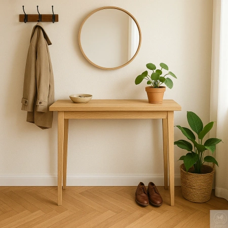 KONSOLA dębowa 80 cm – do przedpokoju, klasyczna