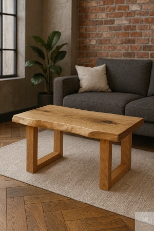 STOLIK kawowy dębowy Monolit – blat z jednego kawałka litego dębu 90×40 cm