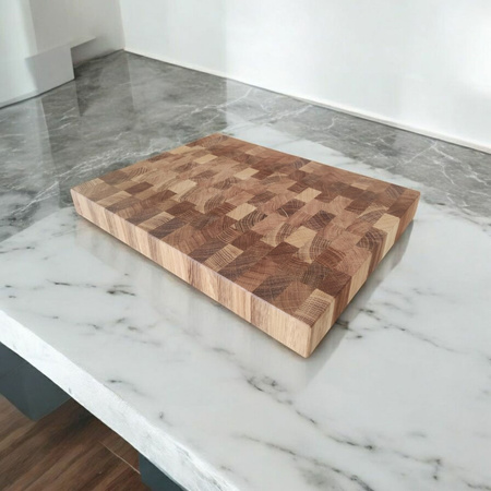 Deska do krojenia dębowa profesjonalna 30 × 40 × 4 cm – gruba i trwała