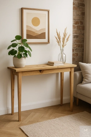 KONSOLA dębowa rustykalna 85 cm – lity dąb, loft